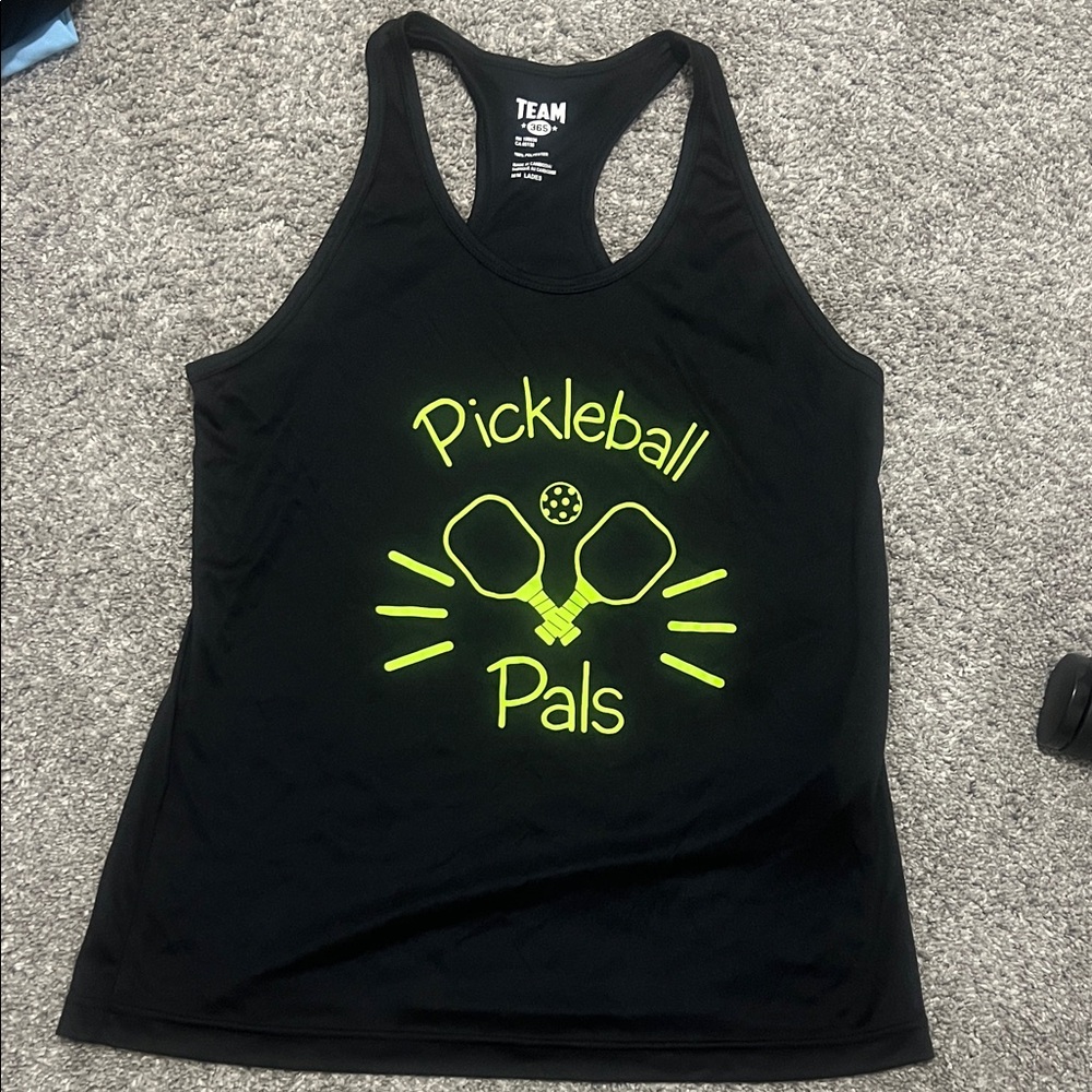 Team Women's Black Muscle Tee - Pickleball Pals